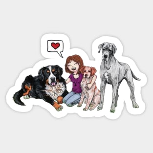 I Love Dogs Sticker